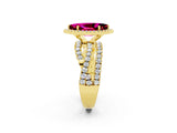 Yellow gold Marquise Cut Cut Halo Split Shank Prong Setting Ring_24