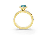 Yellow gold Marquise Cut Cut Halo Split Shank Prong Setting Ring_25
