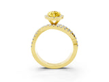 Yellow gold Marquise Cut Cut Halo Split Shank Prong Setting Ring_25