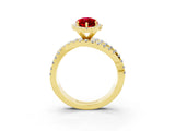 Yellow gold Marquise Cut Cut Halo Split Shank Prong Setting Ring_26