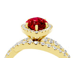 Yellow gold Marquise Cut Cut Halo Split Shank Prong Setting Ring_27