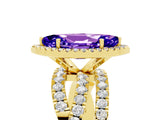 Yellow gold Marquise Cut Cut Halo Split Shank Prong Setting Ring_27