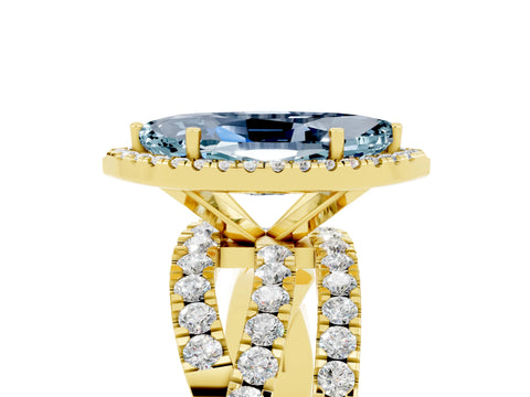 Yellow gold Marquise Cut Cut Halo Split Shank Prong Setting Ring_28