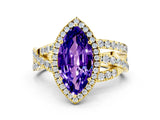 Yellow gold Marquise Cut Cut Halo Split Shank Prong Setting Ring_34