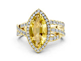 Yellow gold Marquise Cut Cut Halo Split Shank Prong Setting Ring_34