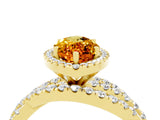 Yellow gold Marquise Cut Cut Halo Split Shank Prong Setting Ring_37