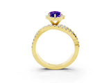 Yellow gold Marquise Cut Cut Halo Split Shank Prong Setting Ring_37