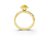 Yellow gold Marquise Cut Cut Halo Split Shank Prong Setting Ring_37