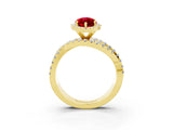 Yellow gold Marquise Cut Cut Halo Split Shank Prong Setting Ring_38