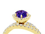 Yellow gold Marquise Cut Cut Halo Split Shank Prong Setting Ring_38