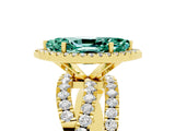 Yellow gold Marquise Cut Cut Halo Split Shank Prong Setting Ring_38