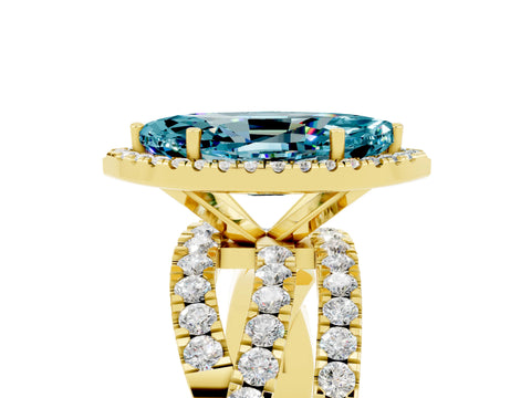 Yellow gold Marquise Cut Cut Halo Split Shank Prong Setting Ring_39