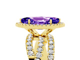 Yellow gold Marquise Cut Cut Halo Split Shank Prong Setting Ring_39