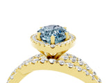 Yellow gold Marquise Cut Cut Halo Split Shank Prong Setting Ring_39