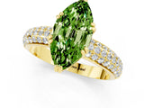 Yellow gold Marquise Cut Cut Pave Diamond Engagement Ring with Channel Set Band and Four-Prong Setting_1