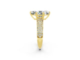 Yellow gold Marquise Cut Cut Pave Diamond Engagement Ring with Channel Set Band and Four-Prong Setting_2