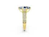 Yellow gold Marquise Cut Cut Pave Diamond Engagement Ring with Channel Set Band and Four-Prong Setting_2