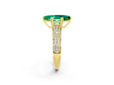 Yellow gold Marquise Cut Cut Pave Diamond Engagement Ring with Channel Set Band and Four-Prong Setting_2