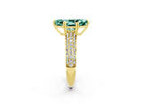 Yellow gold Marquise Cut Cut Pave Diamond Engagement Ring with Channel Set Band and Four-Prong Setting_2