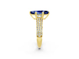 Yellow gold Marquise Cut Cut Pave Diamond Engagement Ring with Channel Set Band and Four-Prong Setting_2