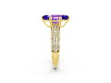 Yellow gold Marquise Cut Cut Pave Diamond Engagement Ring with Channel Set Band and Four-Prong Setting_2