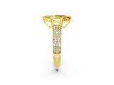Yellow gold Marquise Cut Cut Pave Diamond Engagement Ring with Channel Set Band and Four-Prong Setting_2