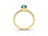 Yellow gold Marquise Cut Cut Pave Diamond Engagement Ring with Channel Set Band and Four-Prong Setting_3