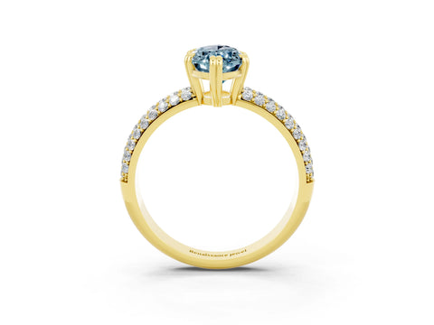 Yellow gold Marquise Cut Cut Pave Diamond Engagement Ring with Channel Set Band and Four-Prong Setting_3