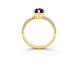Yellow gold Marquise Cut Cut Pave Diamond Engagement Ring with Channel Set Band and Four-Prong Setting_3