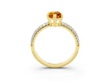 Yellow gold Marquise Cut Cut Pave Diamond Engagement Ring with Channel Set Band and Four-Prong Setting_3