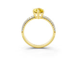 Yellow gold Marquise Cut Cut Pave Diamond Engagement Ring with Channel Set Band and Four-Prong Setting_3
