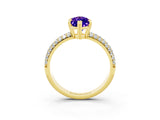 Yellow gold Marquise Cut Cut Pave Diamond Engagement Ring with Channel Set Band and Four-Prong Setting_3