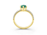 Yellow gold Marquise Cut Cut Pave Diamond Engagement Ring with Channel Set Band and Four-Prong Setting_3