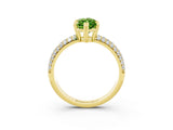 Yellow gold Marquise Cut Cut Pave Diamond Engagement Ring with Channel Set Band and Four-Prong Setting_3