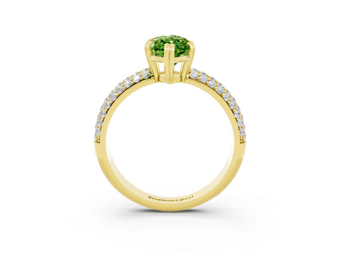 Yellow gold Marquise Cut Cut Pave Diamond Engagement Ring with Channel Set Band and Four-Prong Setting_3