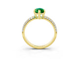 Yellow gold Marquise Cut Cut Pave Diamond Engagement Ring with Channel Set Band and Four-Prong Setting_3