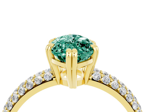 Yellow gold Marquise Cut Cut Pave Diamond Engagement Ring with Channel Set Band and Four-Prong Setting_4