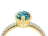 Yellow gold Marquise Cut Cut Pave Diamond Engagement Ring with Channel Set Band and Four-Prong Setting_4