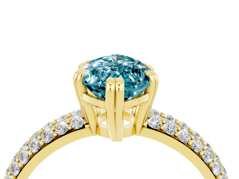 Yellow gold Marquise Cut Cut Pave Diamond Engagement Ring with Channel Set Band and Four-Prong Setting_4