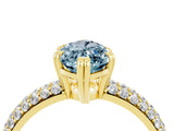 Yellow gold Marquise Cut Cut Pave Diamond Engagement Ring with Channel Set Band and Four-Prong Setting_4