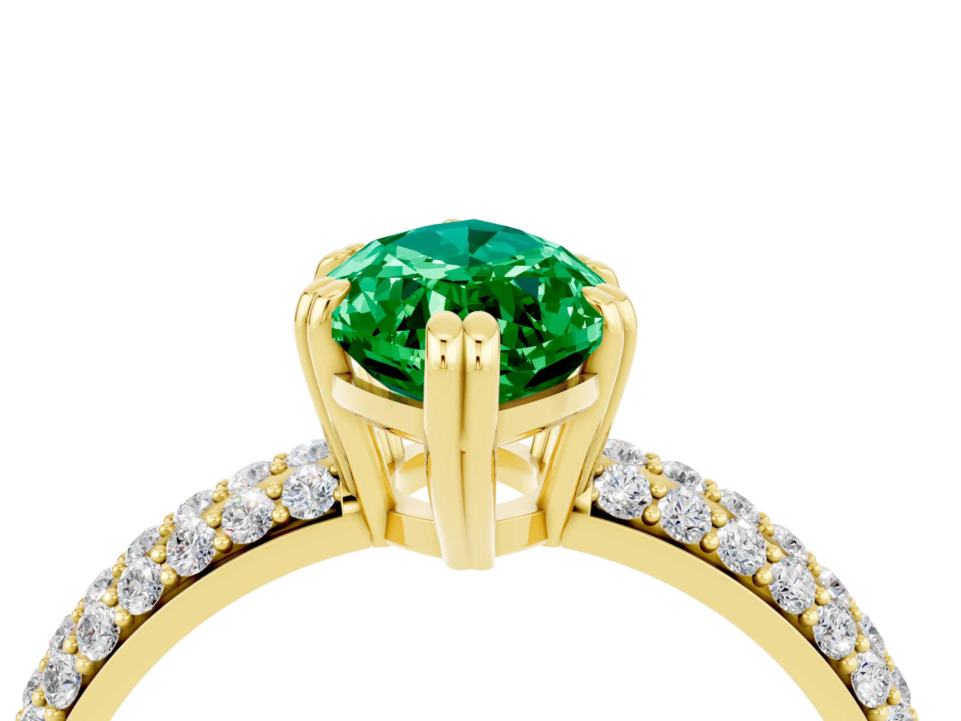 Yellow gold Marquise Cut Cut Pave Diamond Engagement Ring with Channel Set Band and Four-Prong Setting_4