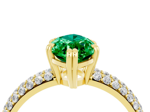 Yellow gold Marquise Cut Cut Pave Diamond Engagement Ring with Channel Set Band and Four-Prong Setting_4