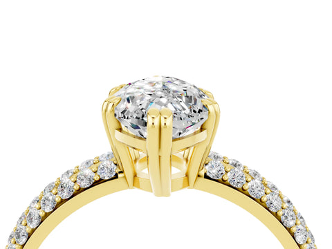Yellow gold Marquise Cut Cut Pave Diamond Engagement Ring with Channel Set Band and Four-Prong Setting_4