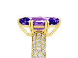 Yellow gold Marquise Cut Cut Pave Diamond Engagement Ring with Channel Set Band and Four-Prong Setting_5