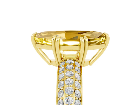 Yellow gold Marquise Cut Cut Pave Diamond Engagement Ring with Channel Set Band and Four-Prong Setting_5