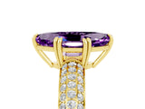 Yellow gold Marquise Cut Cut Pave Diamond Engagement Ring with Channel Set Band and Four-Prong Setting_5