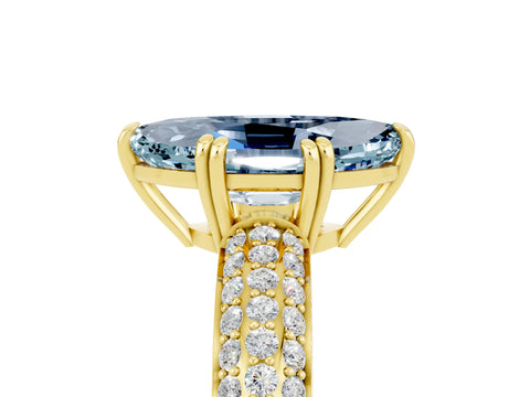 Yellow gold Marquise Cut Cut Pave Diamond Engagement Ring with Channel Set Band and Four-Prong Setting_5