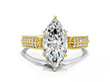 Yellow gold Marquise Cut Cut Pave Split Shank Engagement Ring with Four-Prong Setting_15