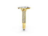 Yellow gold Marquise Cut Cut Pave Split Shank Engagement Ring with Four-Prong Setting_17
