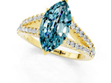 Yellow gold Marquise Cut Cut Split Shank Pave Diamond Engagement Ring with Four-Prong Setting_1
